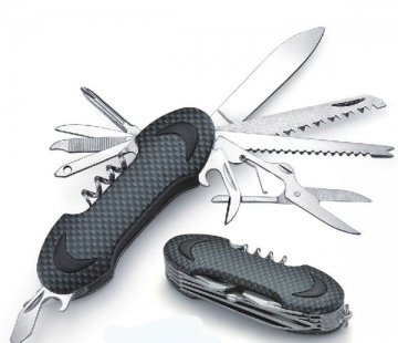 Stainless Steel Multifunction Camping Pocket Knife, Outdoor Survival Swiss Knife
