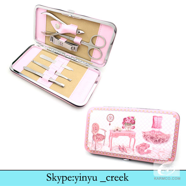 6pcs lovely professional pink manicure set