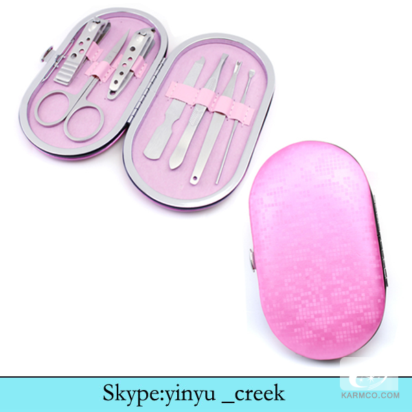 7pcs lovely professional pink manicure set
