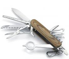 Wood handle multifunction pocket knife 15 in 1